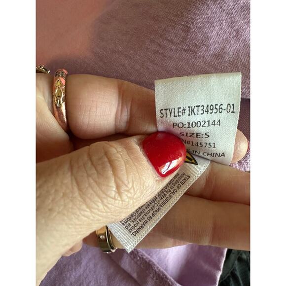 Peach Love Women's Small Lavender Haze Oversized Sparkle Short Sleeve Tee - Picture 7 of 8